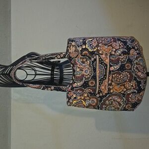 Vera Bradley purse bag tote browns tans cream turquoise